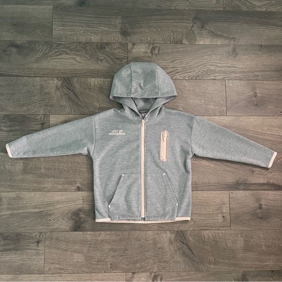 ZARA Just Be Wonderful Gray Full Zip Size 8 Girls Hoodie - Picture 2 of 9